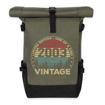 Jahrgang Januar 2003 Geburtstag Januar 2003 - Rolltop Rucksack - Olive/Schwarz - Vorne
