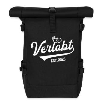 Verlobt 2025 Hochzeit Antrag Verlobung Verlobte - Rolltop Rucksack - Schwarz - Vorne