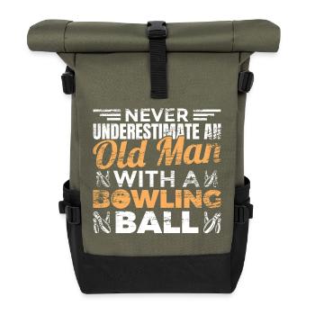Bowling grandfather - Roll Top Backpack - olive/black - Front
