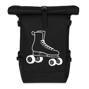 Roller Skates Drawing - Roll Top Backpack - black - Front