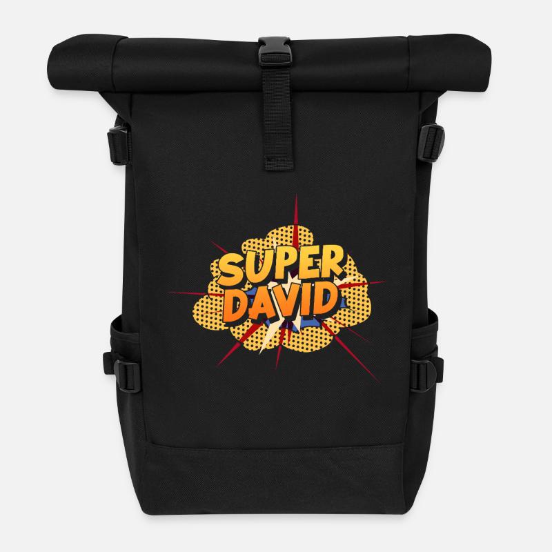 David - Roll Top Backpack - black