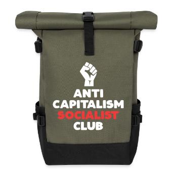 Antikapitalistischer Sozialistischer Club - Rolltop Rucksack - Olive/Schwarz - Vorne
