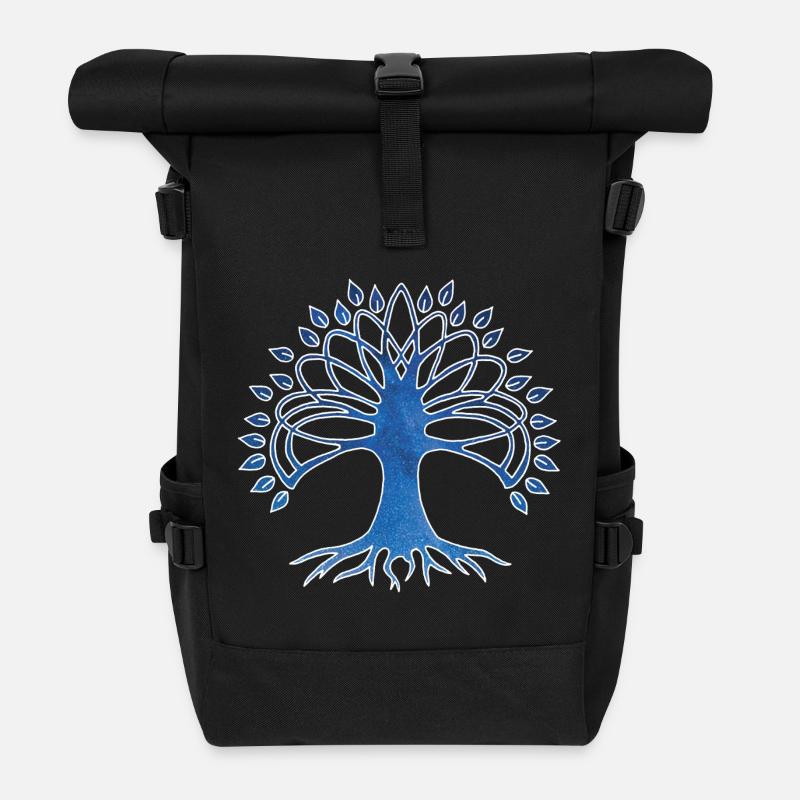Baum des spirituellen Lebens und des Universums - Rolltop Rucksack - Schwarz