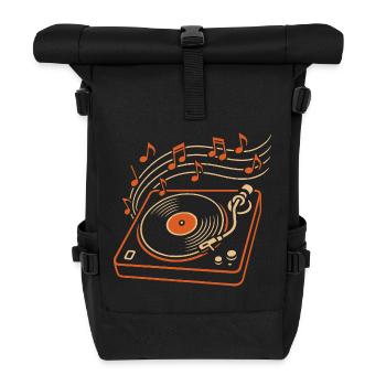 Tourne-disque vinyle pour les mélomanes - Sac à dos roll top - noir - Devant