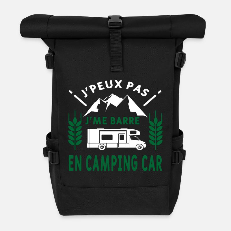 Ich fahre mit einem Wohnmobil los - Rolltop Rucksack - Schwarz