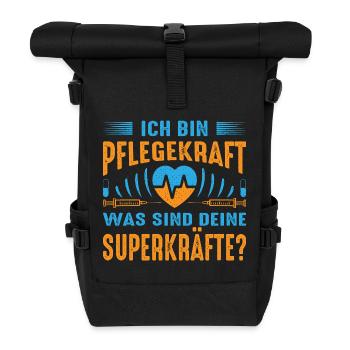 Pflegerin Geschenke Pflege Lustig Krankenpflegerin - Rolltop Rucksack - Schwarz - Vorne