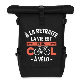 Altersvorsorge ist cooler Fahrrad Geschenkrad - Rolltop Rucksack - Schwarz - Vorne