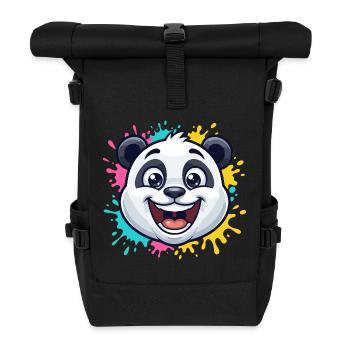 Panda Splash Farbwelt - Rolltop Rucksack - Schwarz - Vorne