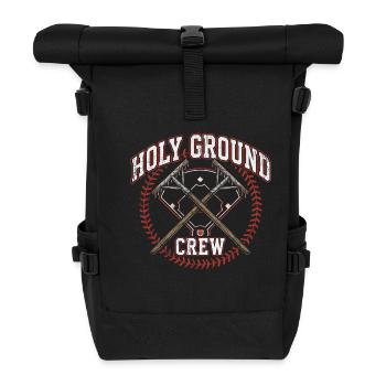 Holy Ground Crew Christlicher Baseball Glaube - Rolltop Rucksack - Schwarz - Vorne
