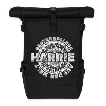 Harrie as a gift - Roll Top Backpack - black - Front