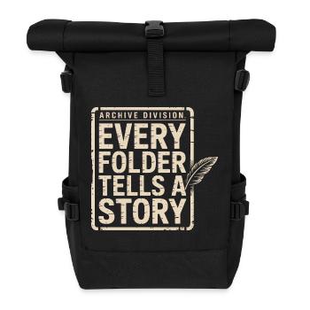 Every Folder Tells a Story - Roll Top Backpack - black - Front