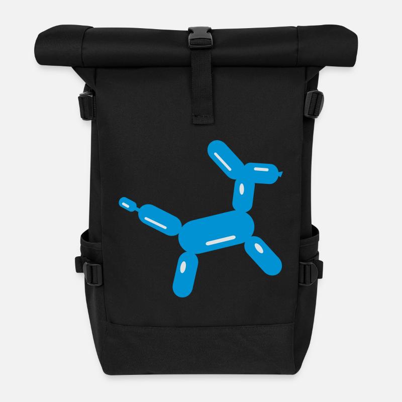 Balloon Animal Poodle - Roll Top Backpack - black