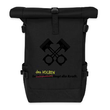 Motorsport Kolben Racing - Rolltop Rucksack - Schwarz - Vorne