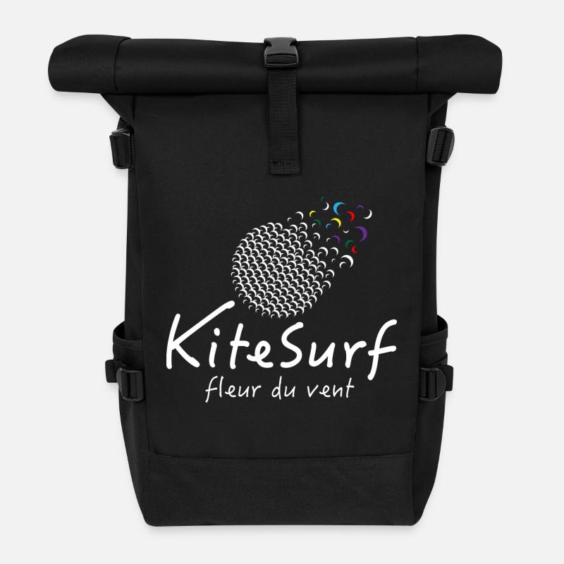 Kitesurf fleur du vent - Sac à dos roll top - noir