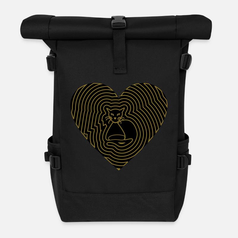 Katzenliebe - Rolltop Rucksack - Schwarz