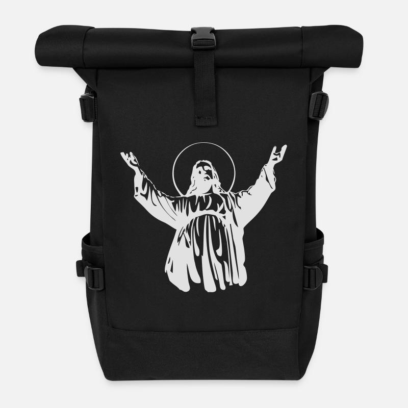 Jesus - Rolltop Rucksack - Schwarz
