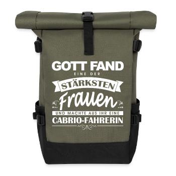 Cabrio Shirt-Gott fand - Rolltop Rucksack - Olive/Schwarz - Vorne