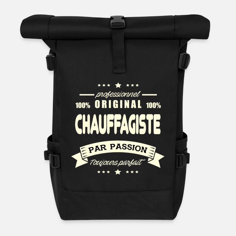 Chauffagiste Original - Sac à dos roll top - noir