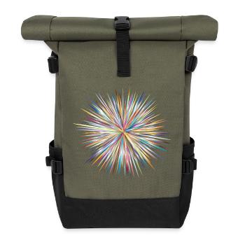 Couleurx explosion colorée cadeau idée cadeau - Sac à dos roll top - olive/noir - Devant