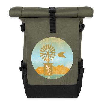 Windmühle - Balearen - Rolltop Rucksack - Olive/Schwarz - Vorne