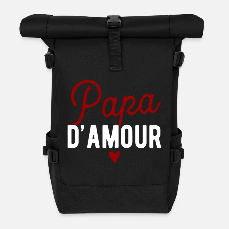 Papa d'amour cadeau - Sac à dos roll top - noir
