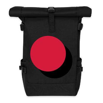 Two touching circles - Roll Top Backpack - black - Front