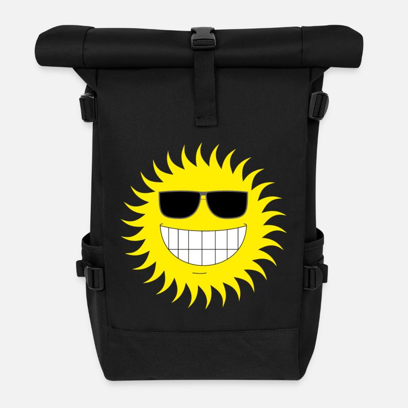 Sonne - Rolltop Rucksack - Schwarz