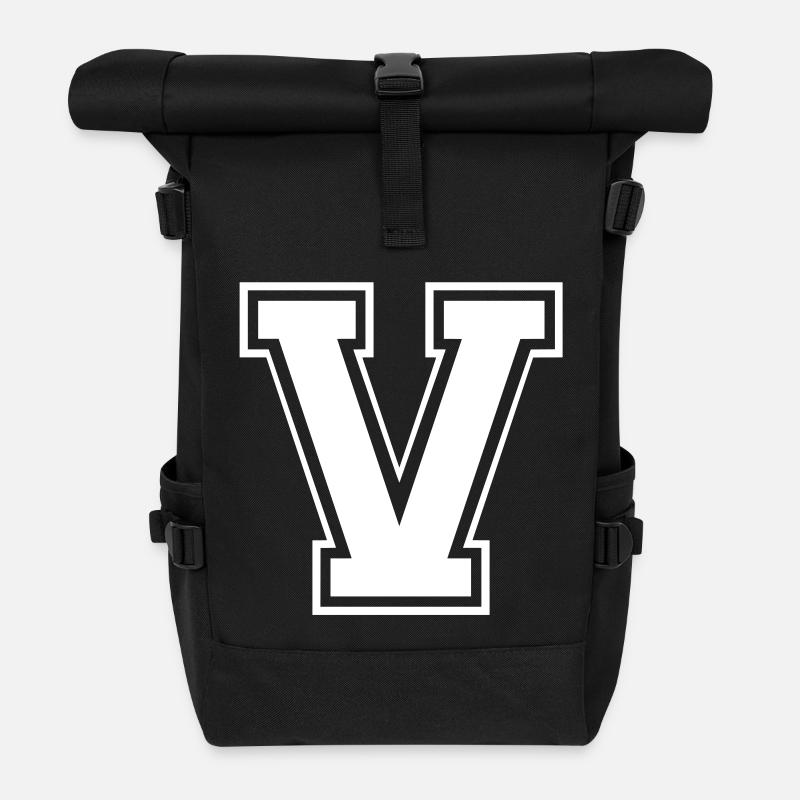 v - Rolltop Rucksack - Schwarz