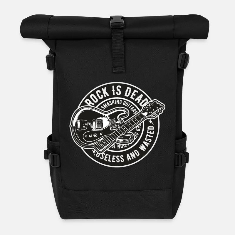 Rock Is Dead - Roll Top Backpack - black
