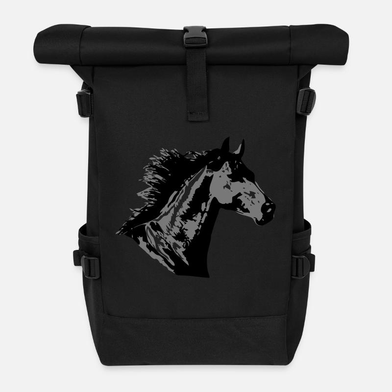 Beautiful Horse Head - Sac à dos roll top - noir