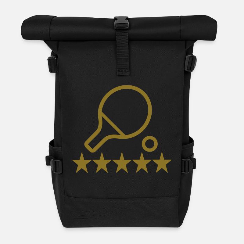 Tischtennis - Rolltop Rucksack - Schwarz