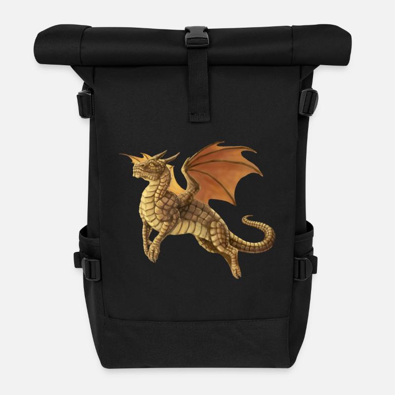 brown dragon - Rolltop Rucksack - Schwarz