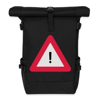 Warndreieck - Rolltop Rucksack - Schwarz - Vorne