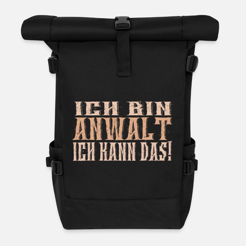 Ich bin Anwalt - Rolltop Rucksack - Schwarz