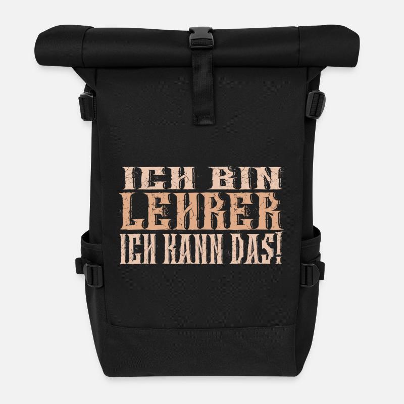 Ich bin Lehrer - Rolltop Rucksack - Schwarz
