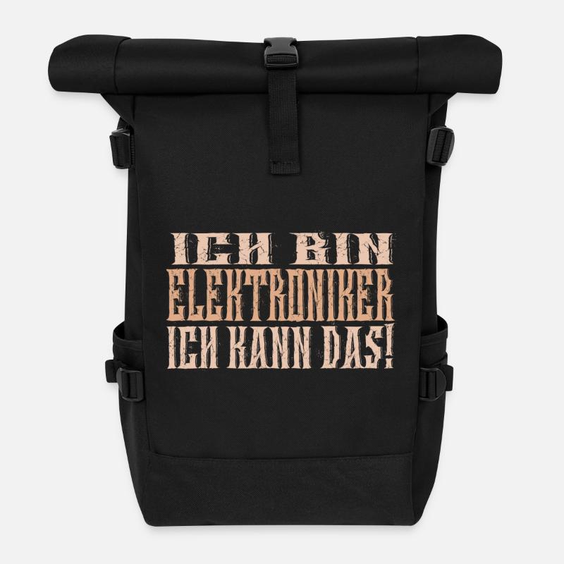 Ich bin Elektroniker - Rolltop Rucksack - Schwarz