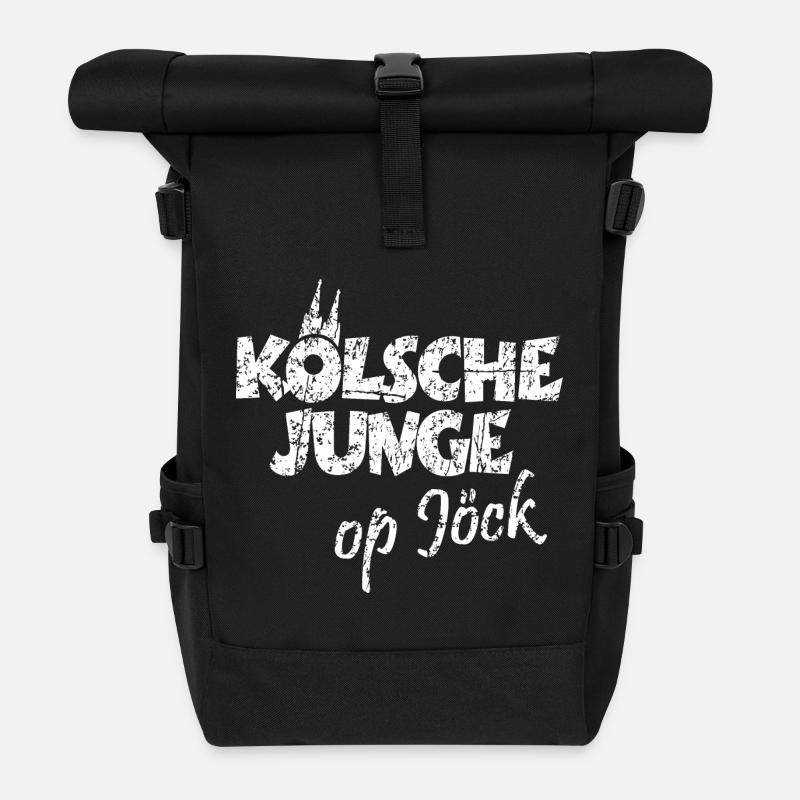 Kölsche Junge Op Jöck Kölsch Köln - Rolltop Rucksack - Schwarz