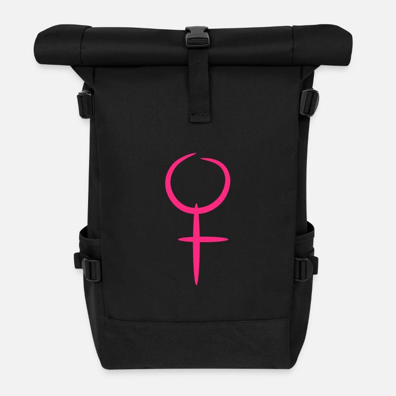 Venusssymbol Frau Mädchen Rosa - Rolltop Rucksack - Schwarz