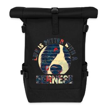 Berner Sennenhund - Rolltop Rucksack - Schwarz - Vorne
