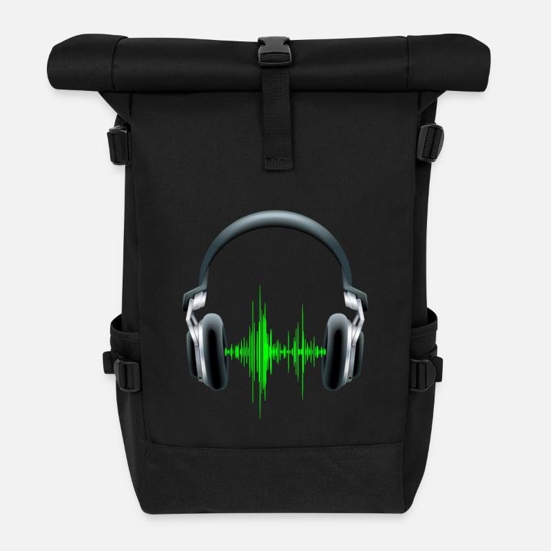 Equalizer DJ Kopfhörer - Rolltop Rucksack - Schwarz