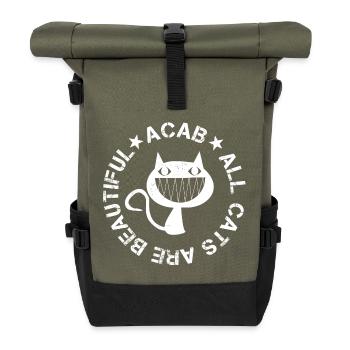 All Cats Are Beautiful - Roll Top Backpack - olive/black - Front