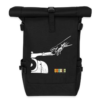 Schwalbefahrer - Simson Schwalbe DDR - Rolltop Rucksack - Schwarz - Vorne