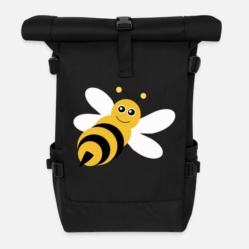 Biene Bienen Imker Geschenk Weihnachten - Rolltop Rucksack - Schwarz