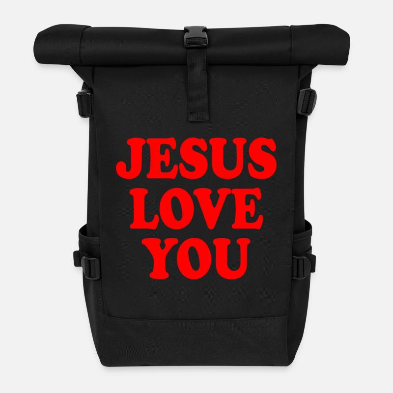 Jesus love you - Rolltop Rucksack - Schwarz