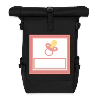 Baby Vorlage personalisieren selbst gestalten - Rolltop Rucksack - Schwarz - Vorne