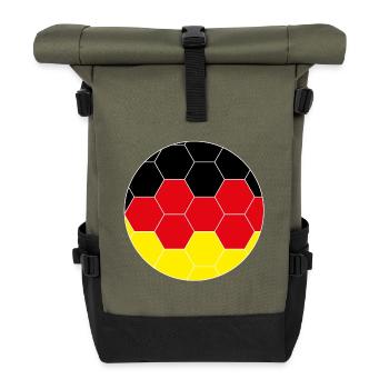 Germany Football Hexagon - Roll Top Backpack - olive/black - Front