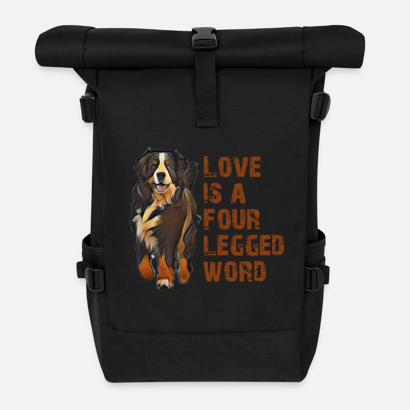 Berner Sennenhund - Rolltop Rucksack - Schwarz