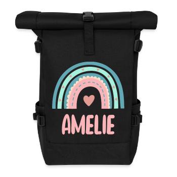 Amélie Nom Rainbow Baby - Sac à dos roll top - noir - Devant