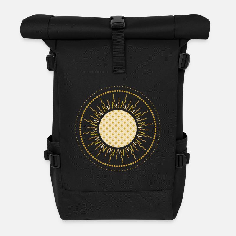 Méditation - Soleil - rayonner hors de vous-même - Sac à dos roll top - noir