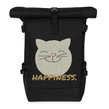 Bonheur de chat - Sac à dos roll top - noir - Devant